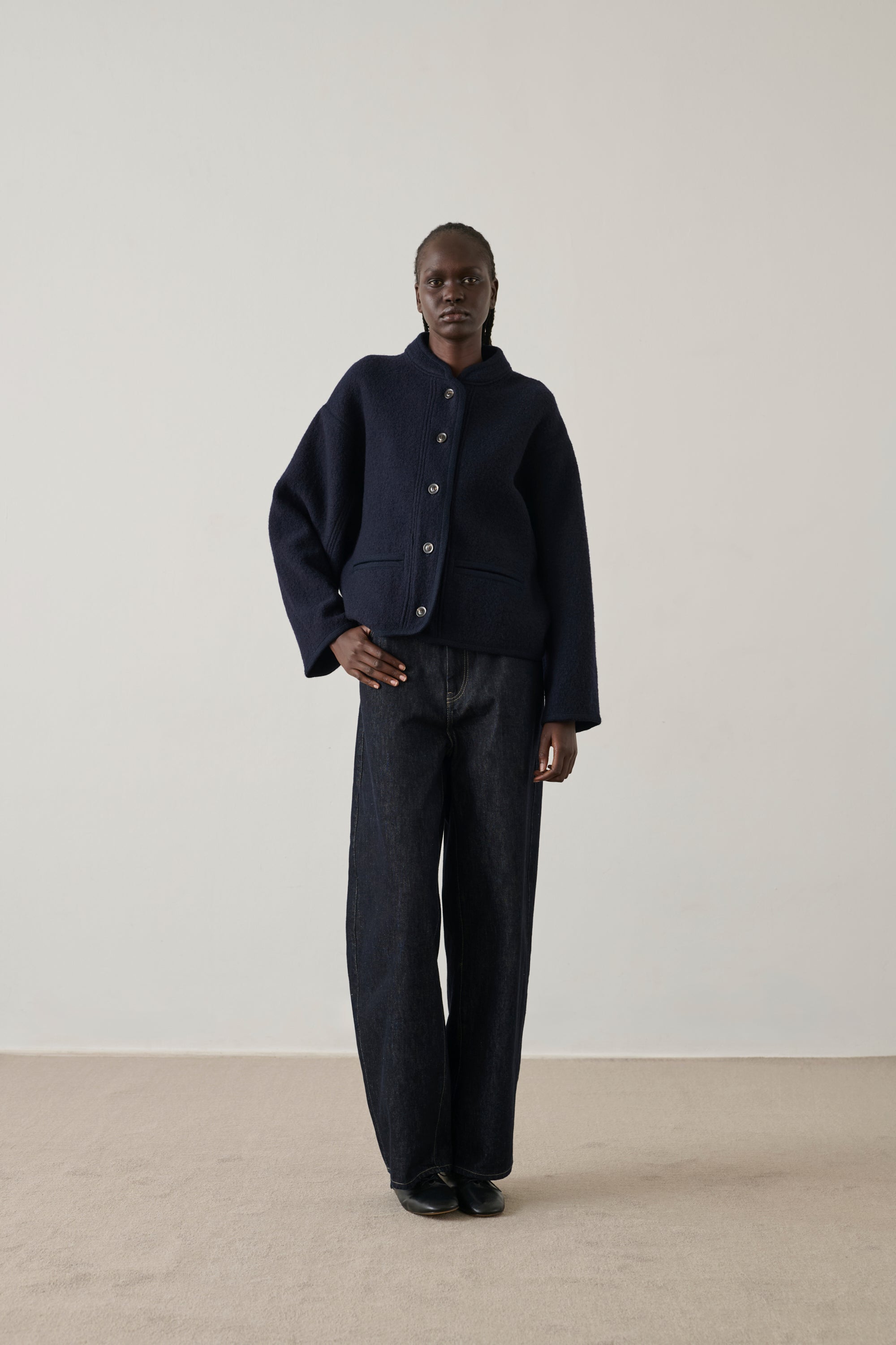 Olympe Jacket - Navy - Wool - Woman