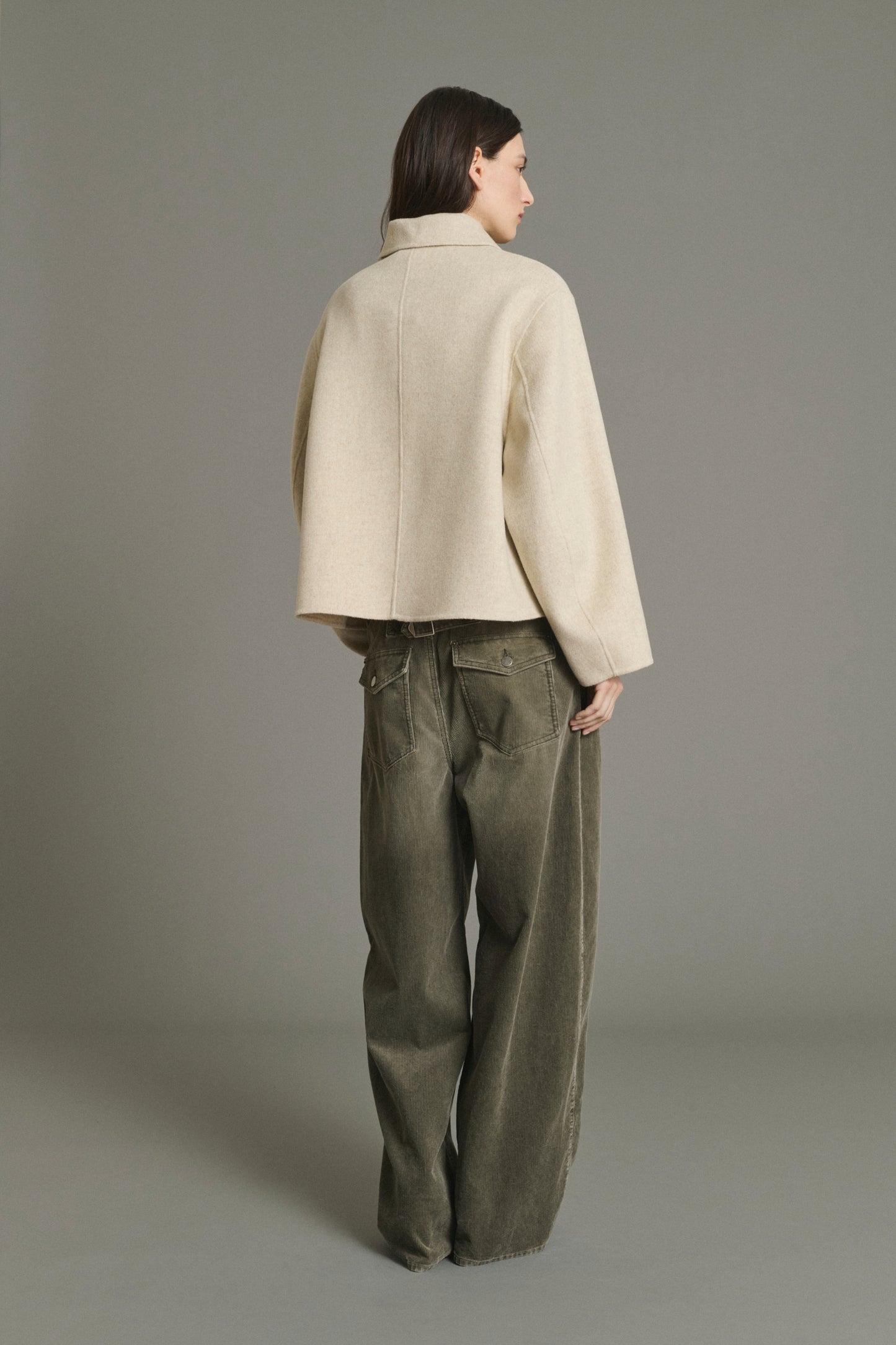 Manteau Gyoda - Écru/Gris - Laine - Femme