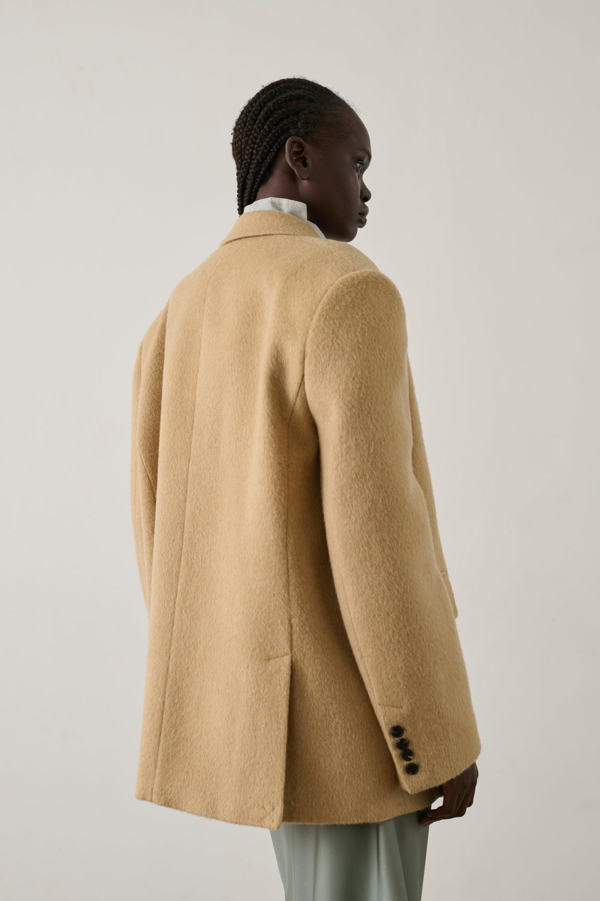Manteau Helga - Beige Lainage Gratté Femme - Soeur vue 4