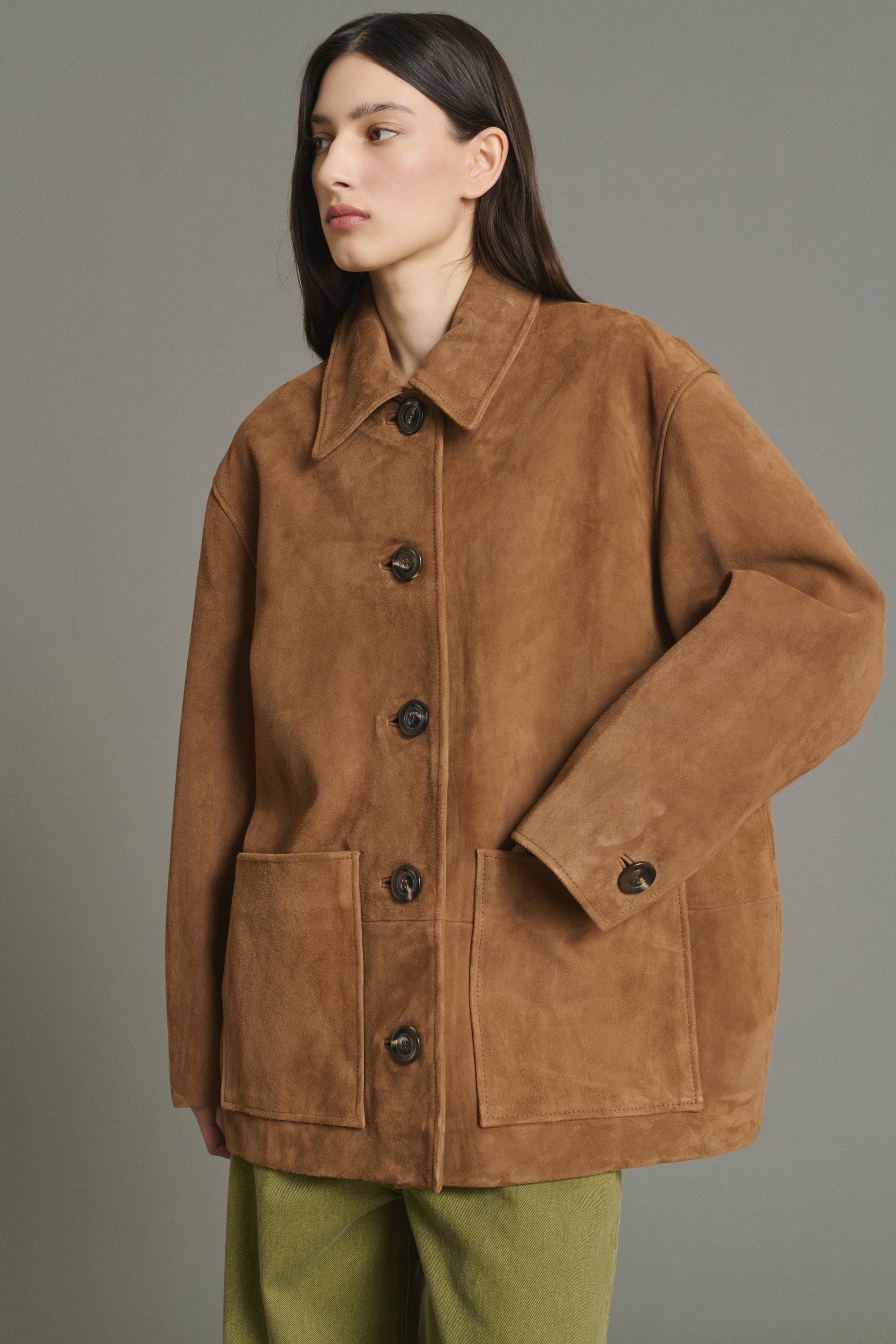 Vincenzo Jacket - Natural Split Leather Women - Soeur