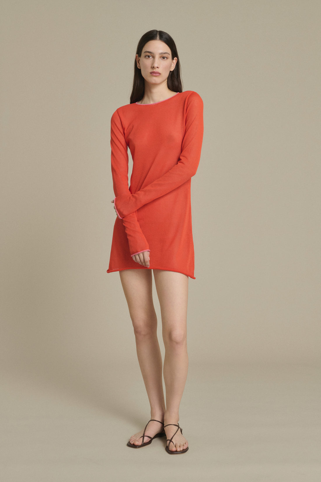 irene mini dress Soeur - Robe Courte Irene Mini Évasée - Orange-red