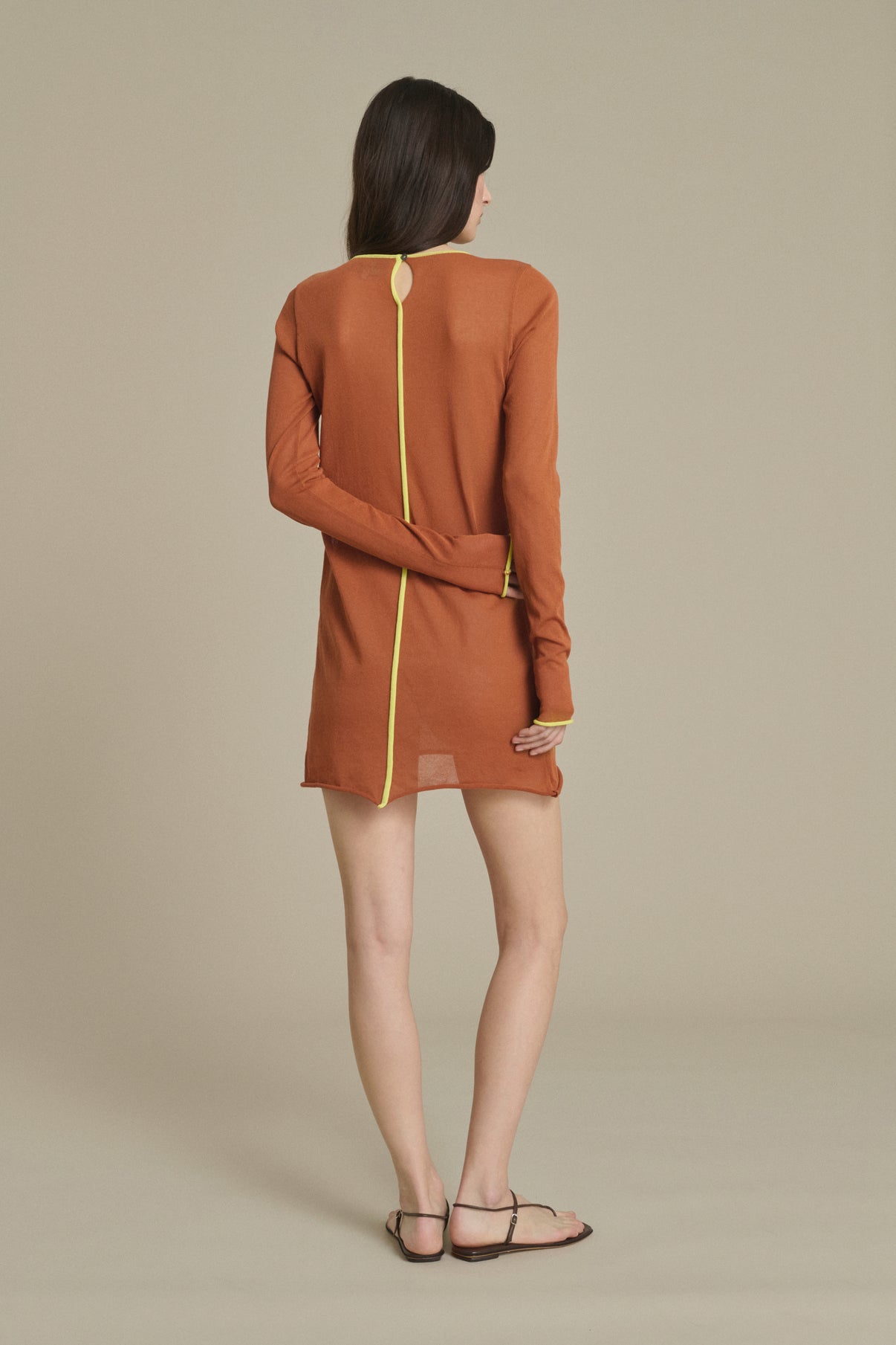 caramel mini dress Caramel Long Sleeve Belted Mini Dress Flare Sleeves