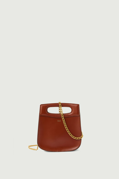 Cheri Mini Bag - Cognac - Leather - Woman - Delivery to USA