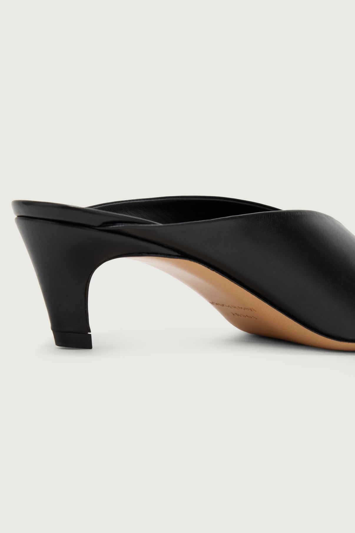 Amalie mules - Black Leather with Heel - Soeur vue 6