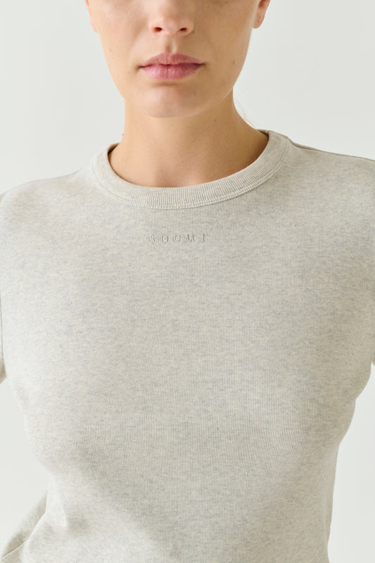 Camiseta Flavie - Gris jaspeado - Algodón - Mujer