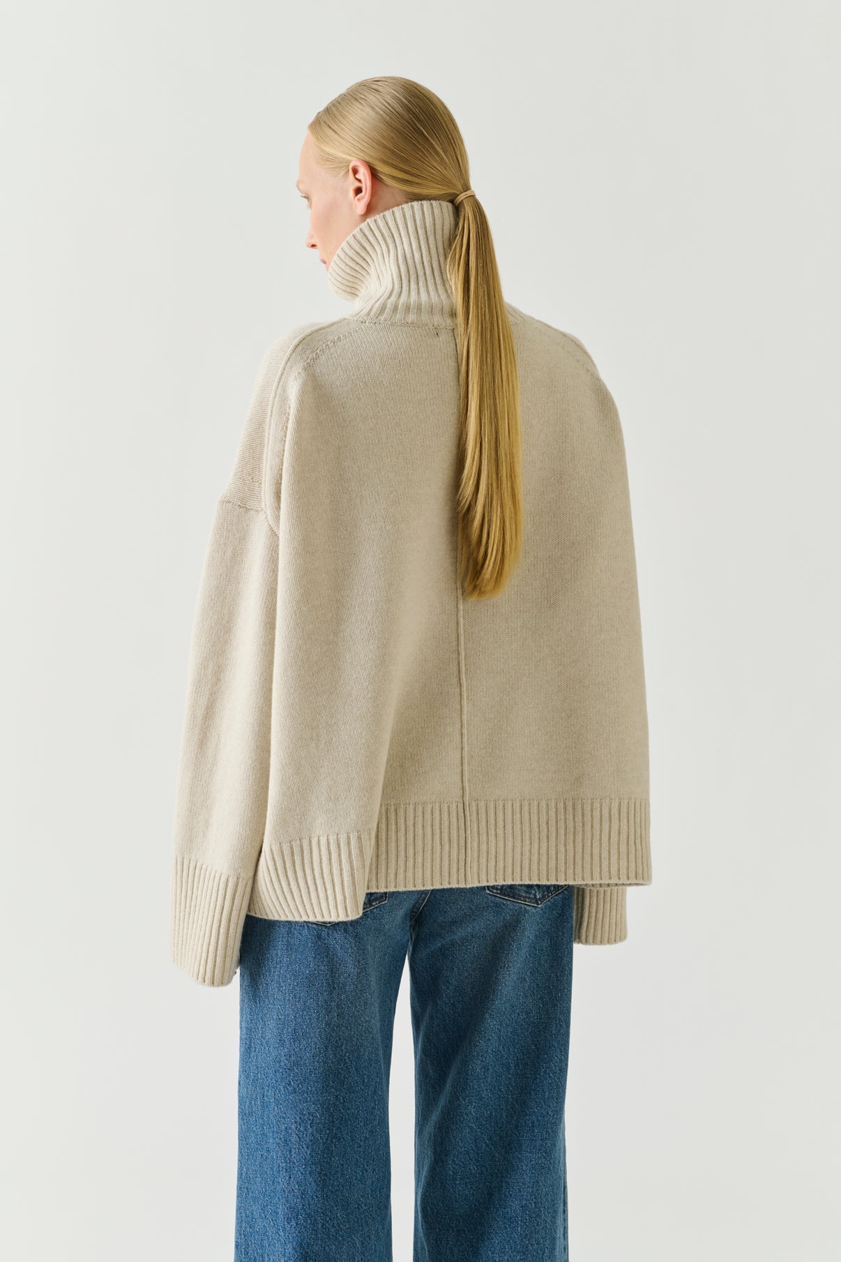 Jersey William - Crudo Jaspeado Lana Merino Cuello Alto - Soeur vue 2