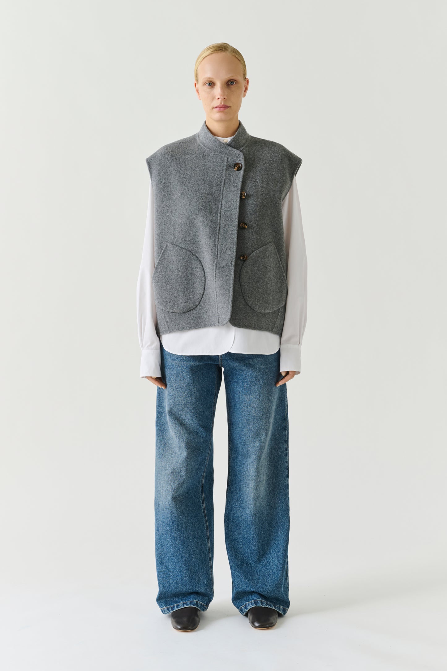 Jacket Adeline - Light Grey - Wool - Women