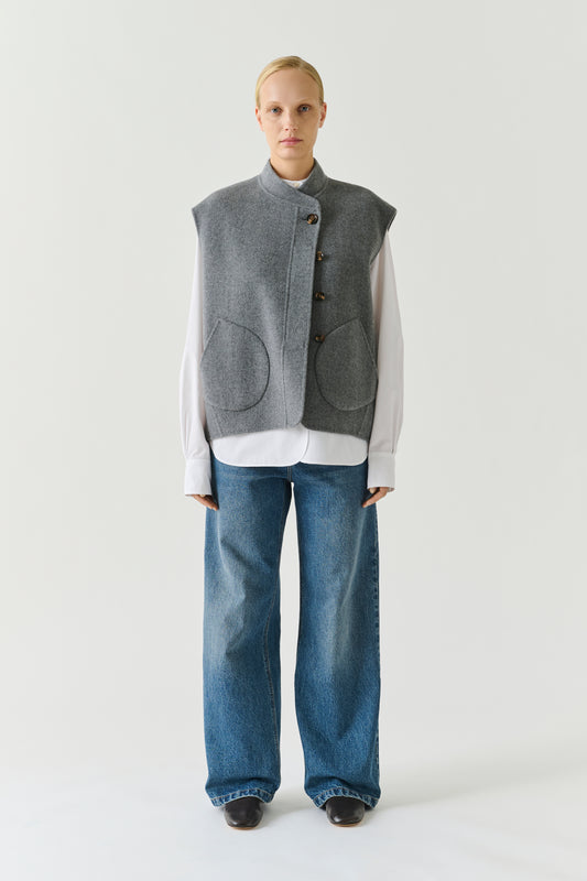 Jacket Adeline - Light Grey - Wool - Women