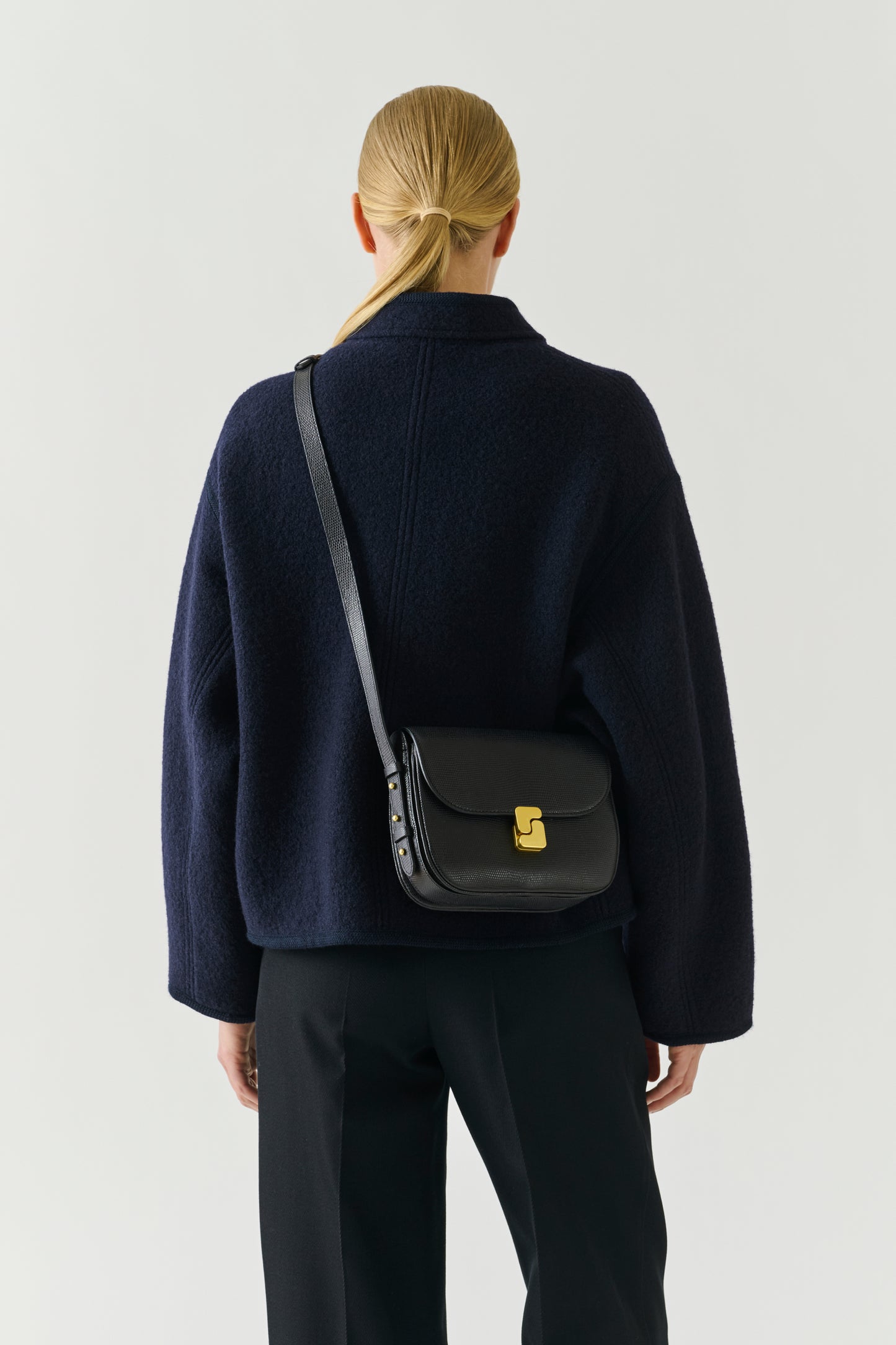 Bolso Bellissima Mini - Negro Cuero Brillante - Soeur