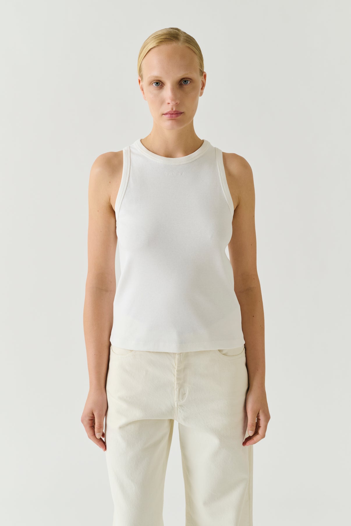Tank Top Dolly - White Cotton Fine Ribs Women - Soeur vue 2