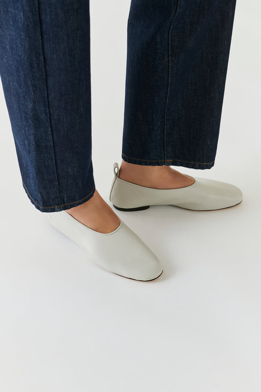 Bailarinas Bala - Gris claro - Cuero - Mujer