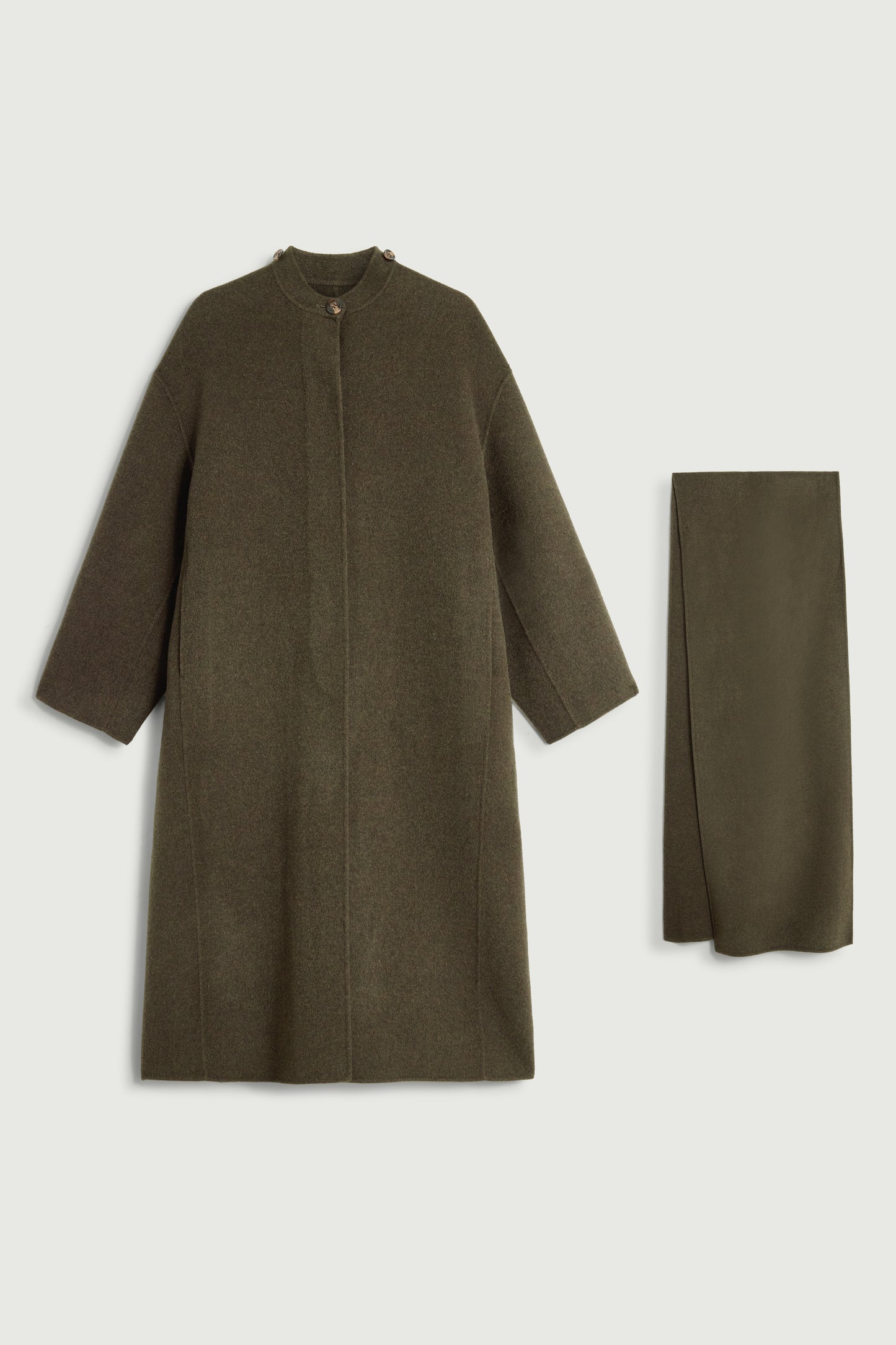 Manteau Finn - Kaki Chiné - Laine - Femme