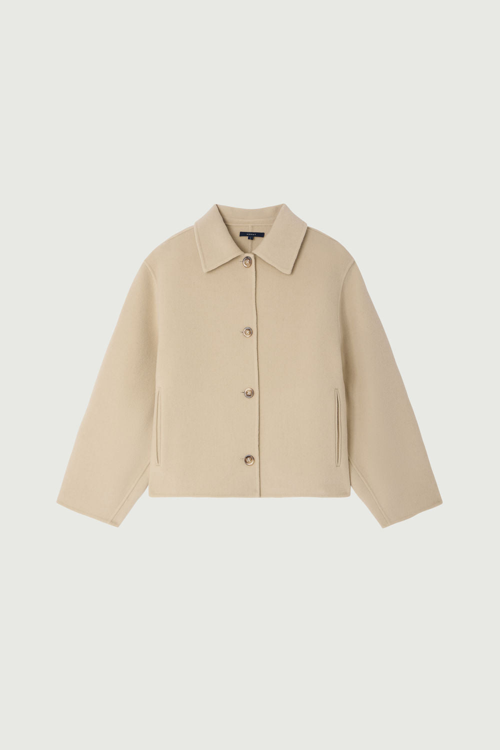 Gyoda Coat - Chalk Double-Face Wool Short Women's - Soeur