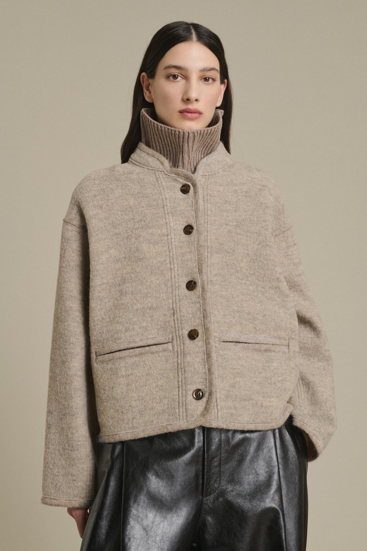 VESTE OLYMPE BEIGE/GRIS