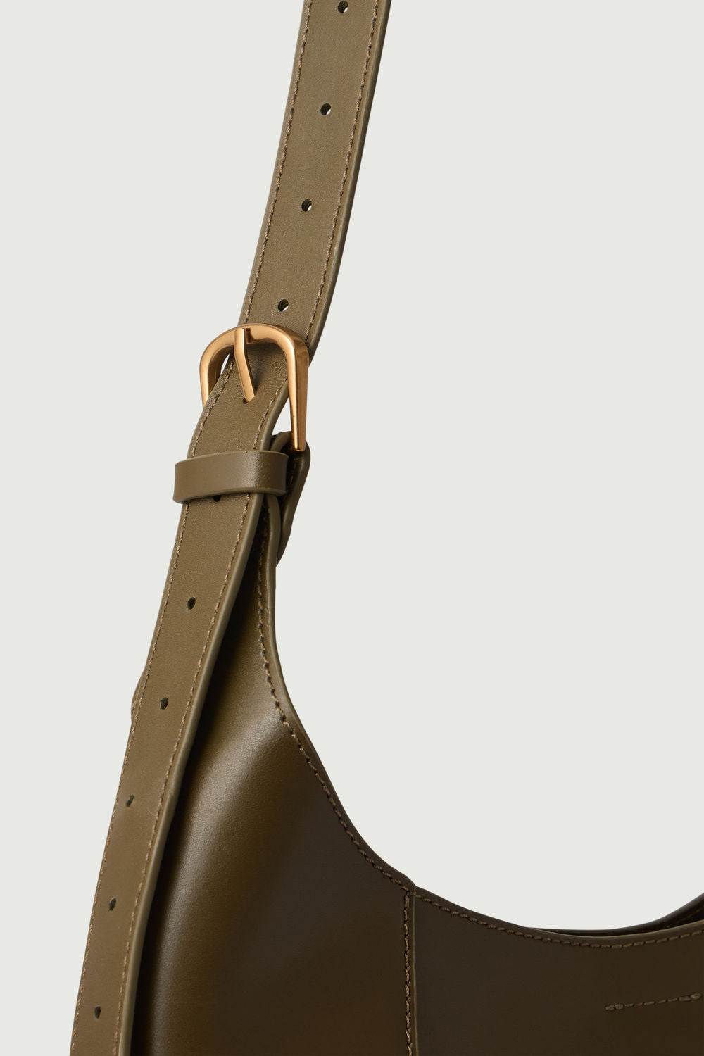 Bag Uma - Khaki Smooth Leather Hobo Women - Soeur