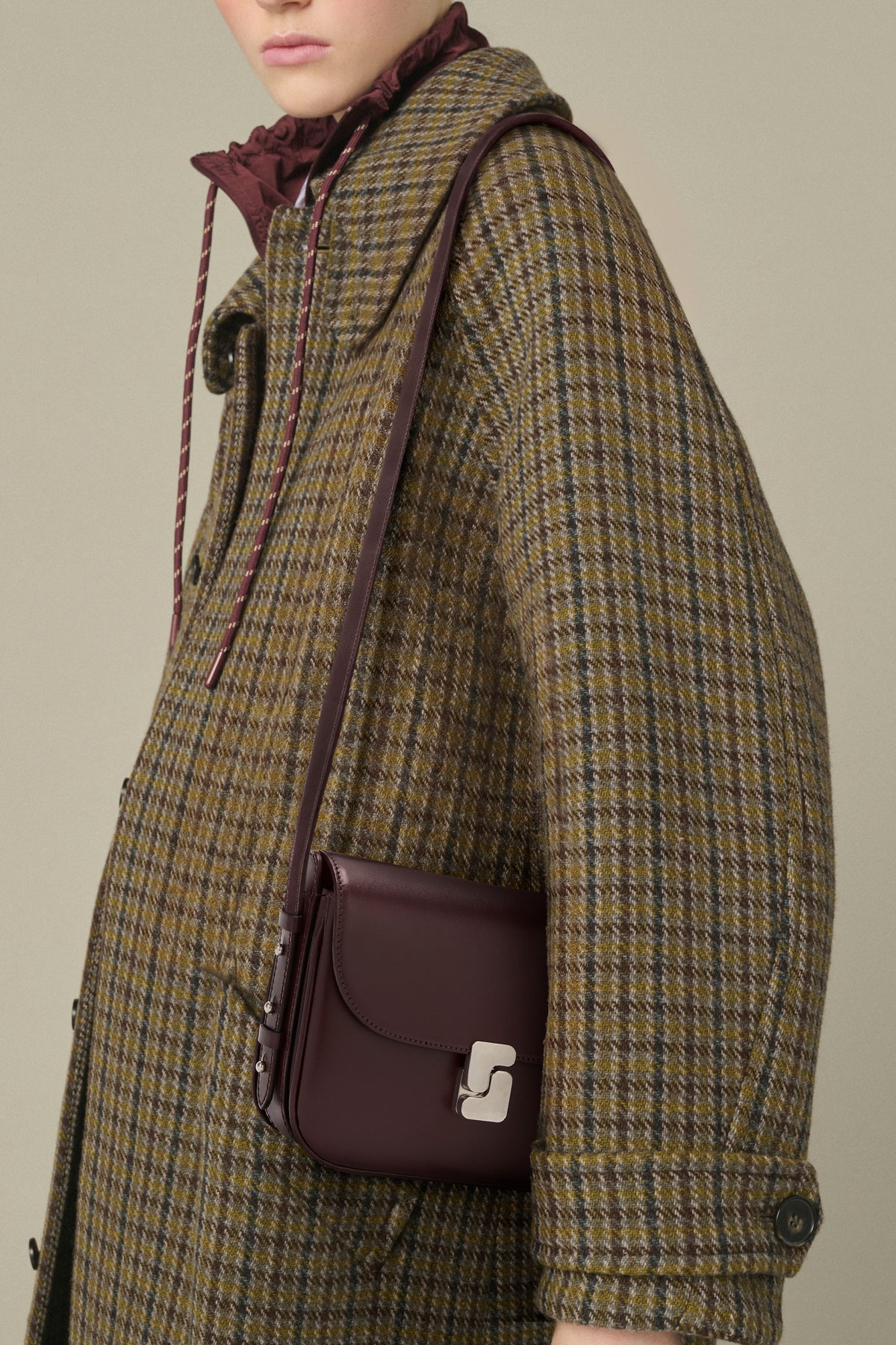 Bolso Bellissima Mini - Burdeos en cuero box - Soeur