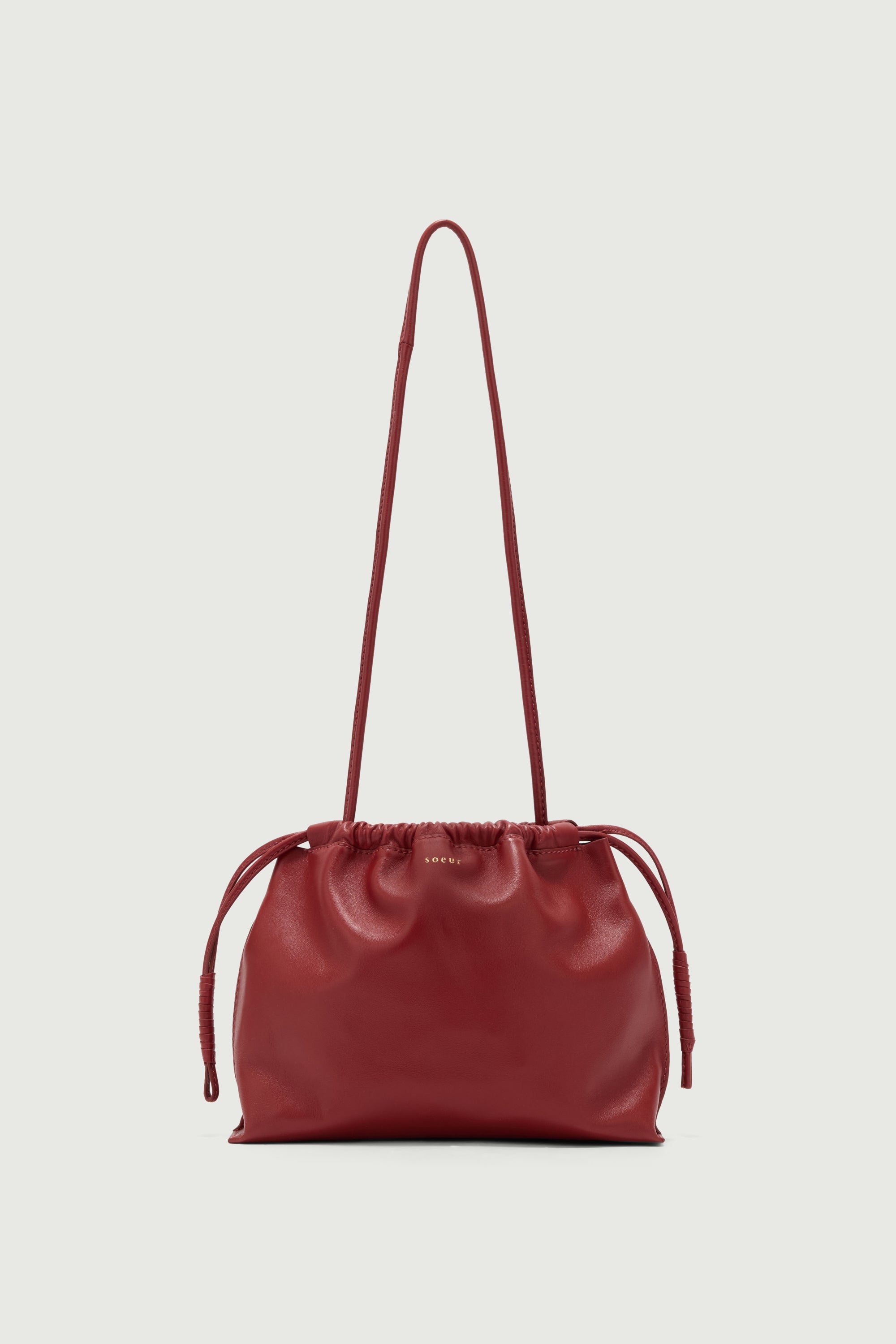 Bag Suzette - Black Patent Leather Drawstring Pouch - Soeur