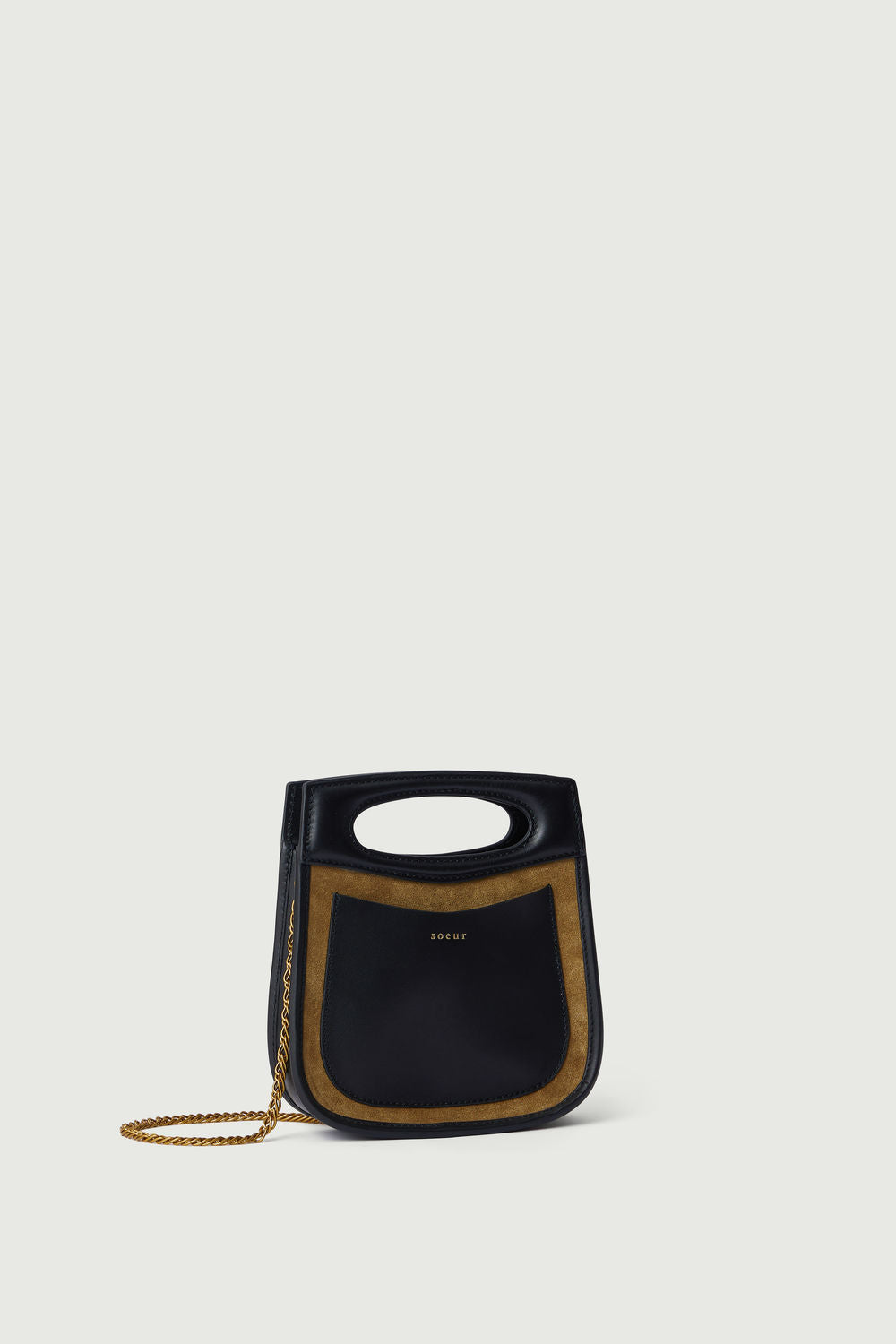 Sac Cheri Mini - Bronze/Noir - Cuir - Femme