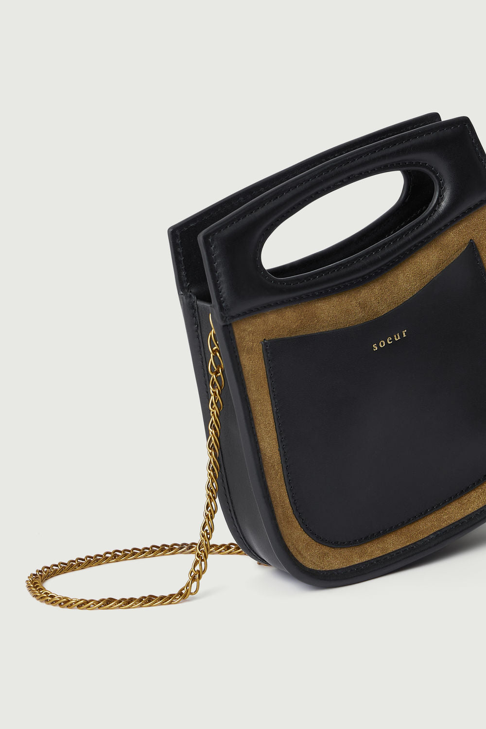 Sac Cheri Mini - Bronze/Noir - Cuir - Femme vue 5