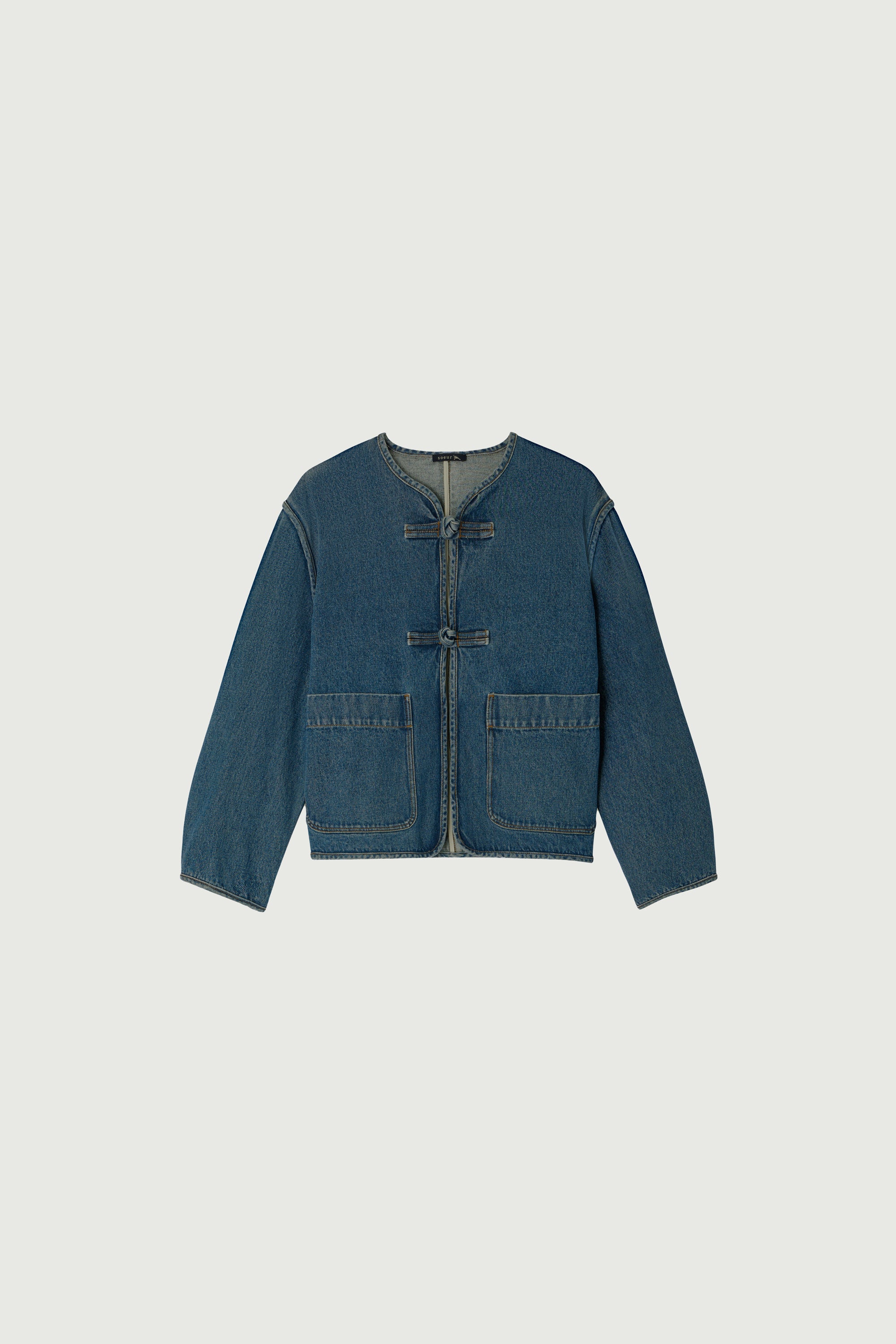Agatha jacket - Blue denim Cotton Women's - Soeur